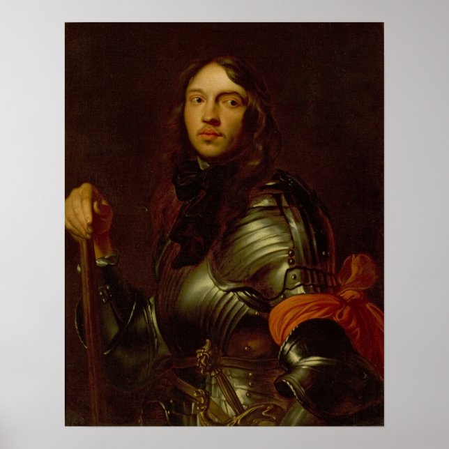 Affiche Van Dyck - Portrait d'un homme en armure avec écha (Devant)