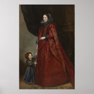 Affiche Van Dyck - Portrait D'Une Femme Et D'Un Enfant