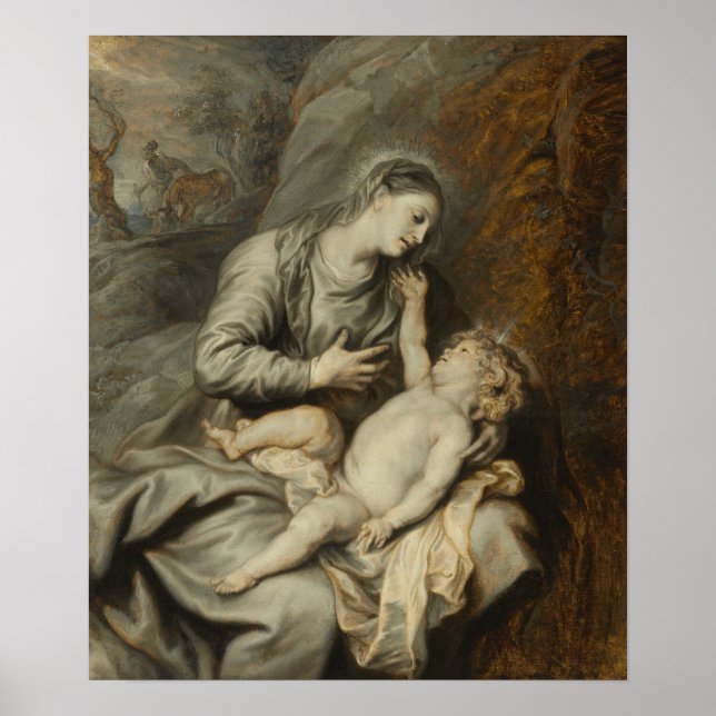 Affiche Van Dyck - Repose Sur Le Vol En Egypte (Devant)
