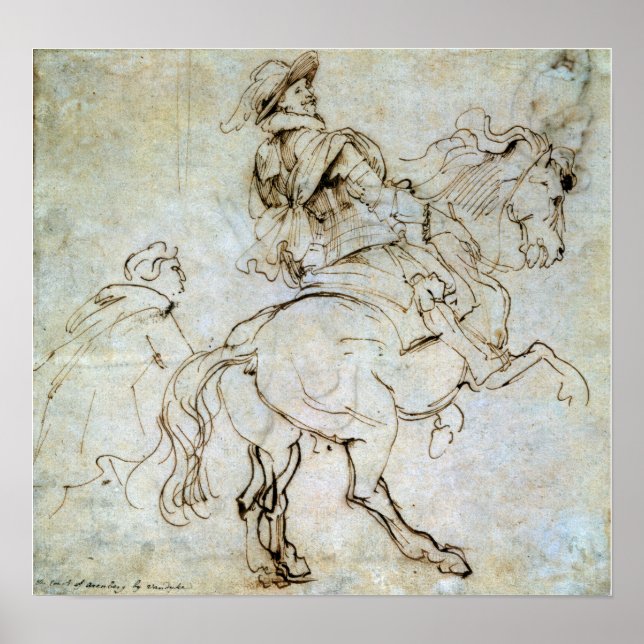 Affiche Van Dyck - Study For An Equestrian Albert De Ligne (Devant)