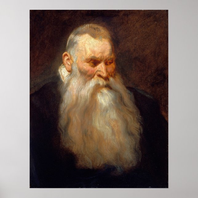 Affiche Van Dyck - Study Head Of Old Man With White Beard (Devant)