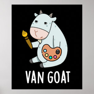 Affiche Van Goat Amusant Artiste Pun Dark BG