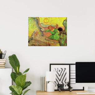 Affiche Van Gogh ; Augmenter de Lazarre, religion vintage