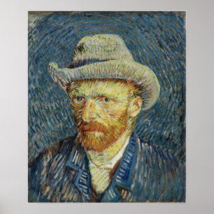 Affiche Van Gogh - Autoportrait au chapeau de feutre gris