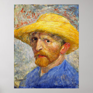 Affiche Van Gogh Autoportrait avec Casquette de paille
