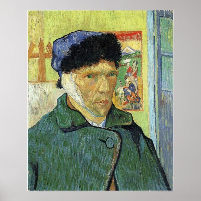 Affiche Van Gogh - Autoportrait Avec Oreille Bandagée 1889 (Devant)