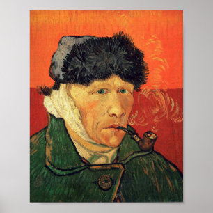 Affiche Van Gogh - Autoportrait avec oreille nue