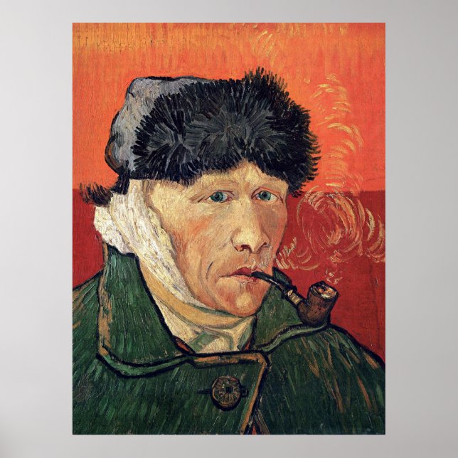 Affiche Van Gogh - Autoportrait avec oreille nue (Devant)