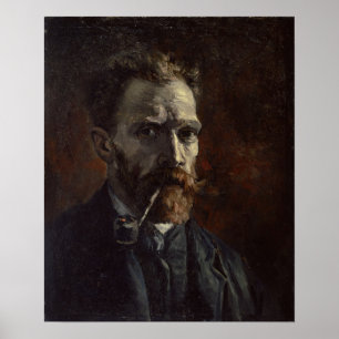 Affiche Van Gogh - Autoportrait avec pipe