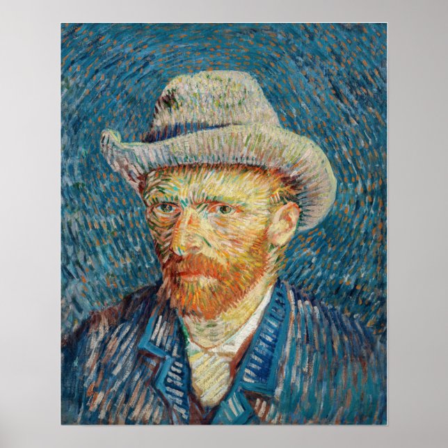 Affiche Van Gogh - Autoportrait avec un Casquette gris (Devant)