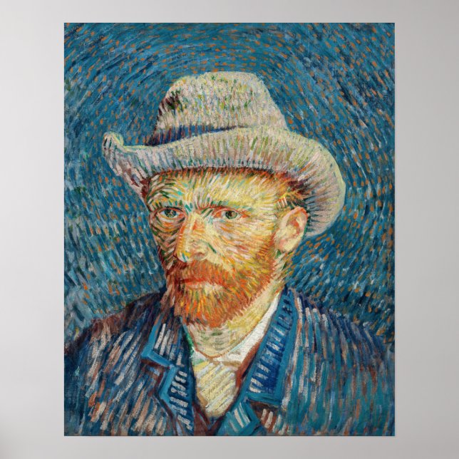 Affiche Van Gogh - Autoportrait avec un Casquette gris (Devant)