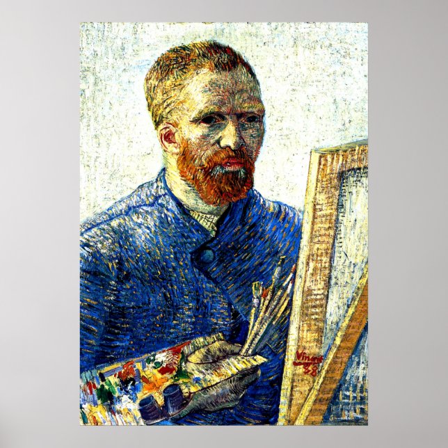 Affiche Van Gogh - Autoportrait en tant que peintre (Devant)