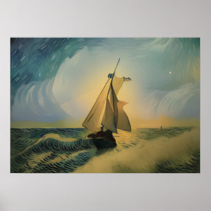 Affiche Van Gogh Bateau marin dans l'océan