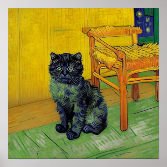 Affiche Van Gogh Black Cat (Devant)