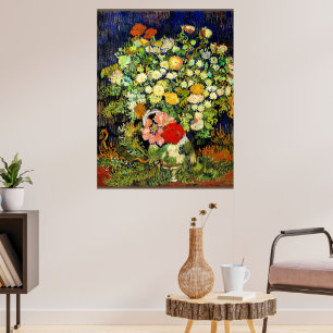 Affiche Van Gogh - Bouquet de fleurs dans un vase