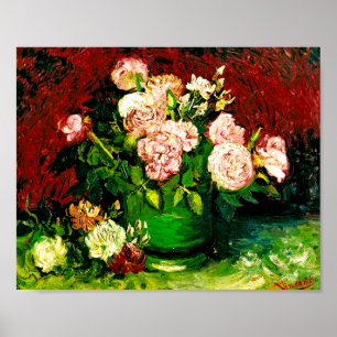 Affiche Van Gogh Bowl avec Peonies et Roses