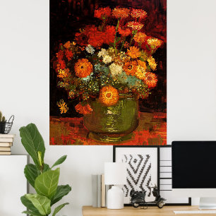 Affiche Van Gogh - Bowl avec Zinnias