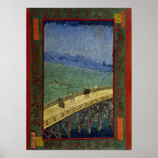Affiche Van Gogh - Bridge In The Rain (After Hiroshige) (Devant)