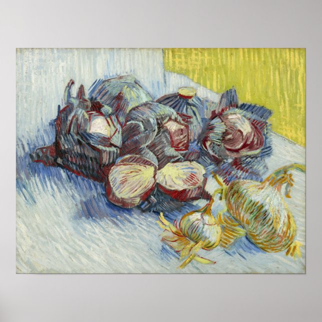 Affiche Van Gogh - Cabbages Rouges Et Oignons (Devant)