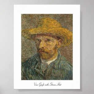 Affiche Van Gogh célèbre peinture avec Casquette de paille