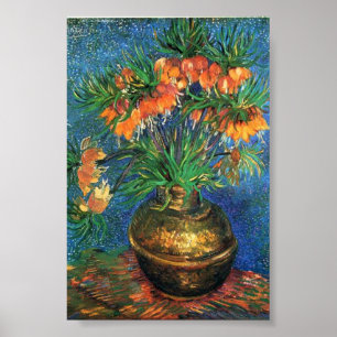 Affiche Van Gogh Célèbre peinture Vase en cuivre