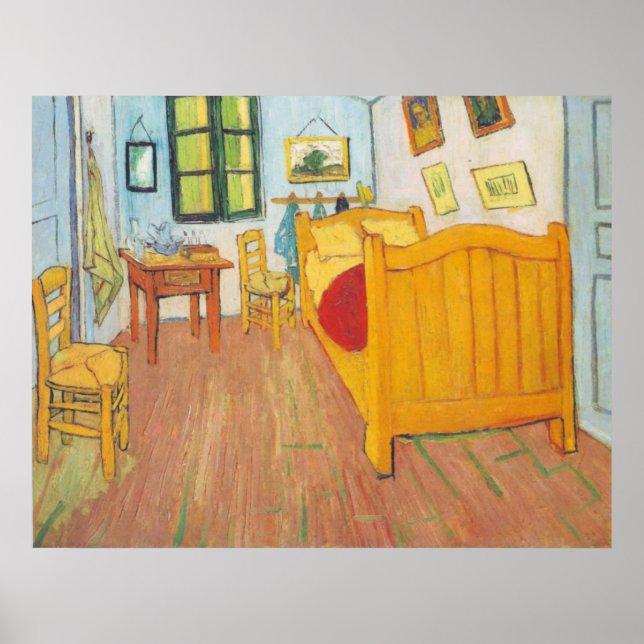 Affiche van Gogh - Chambre à Arles (1889) (Devant)