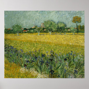 Affiche Van Gogh - Champ de fleurs à Arles