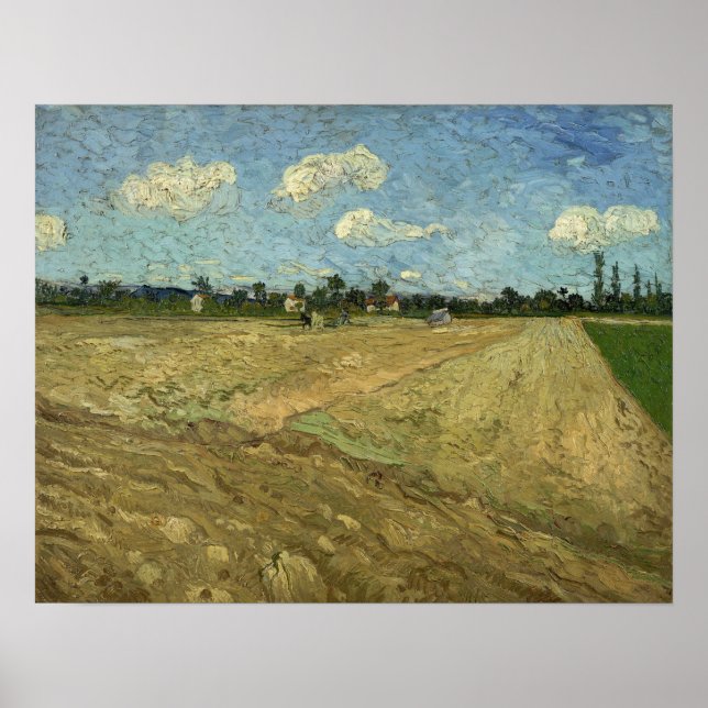 Affiche Van Gogh - Champs à fleurs ('De Furrows') (Devant)