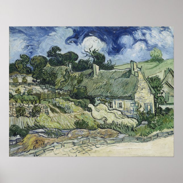 Affiche Van Gogh - Chaumières à Cordeville (Devant)