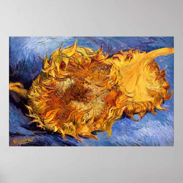 Affiche Van Gogh : Deux tournesols coupés (Devant)