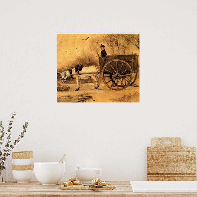 Affiche Van Gogh - Donkey and Cart (Cuisine)