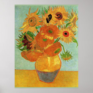 Affiche Van Gogh - Douze tournesols