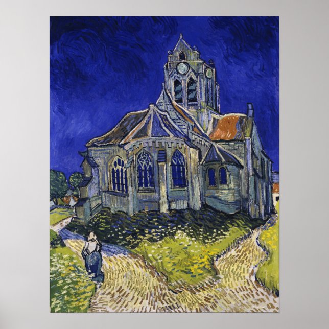Affiche Van Gogh - Église À Auvers-Sur-Oise (Devant)