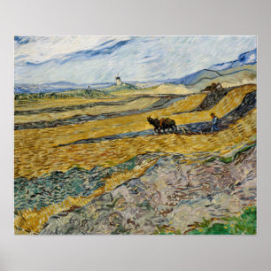 Affiche Van Gogh - Enclosed Field With Ploughman