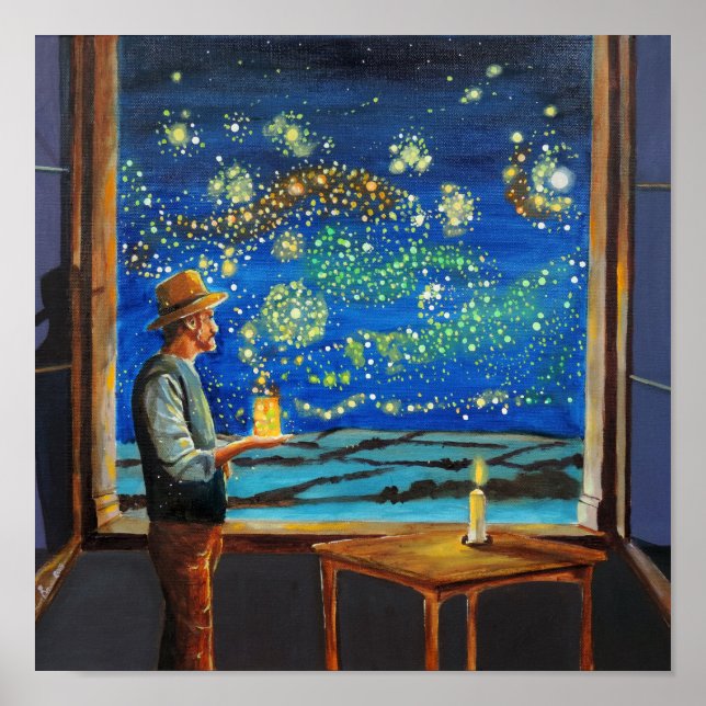 Affiche Van Gogh et les lucioles étoilées (Devant)