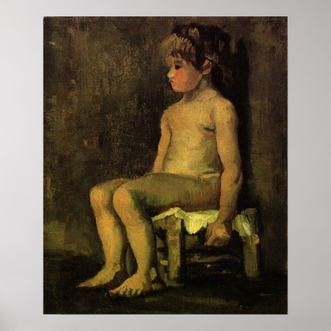 Affiche Van Gogh; Étude d'une petite fille, assise, portra (Devant)