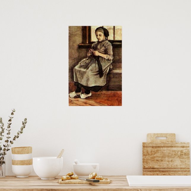Affiche Van Gogh - Femme reprisant des bas, (Cuisine)