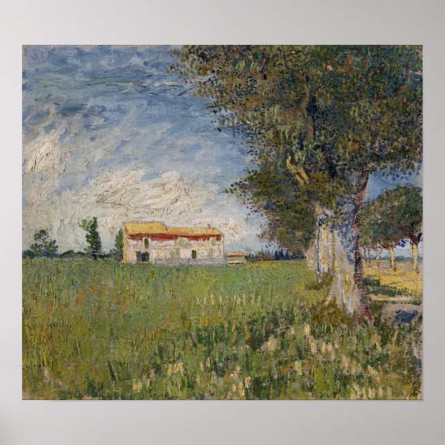Affiche Van Gogh - Ferme Dans Un Champ De Roulement (Devant)