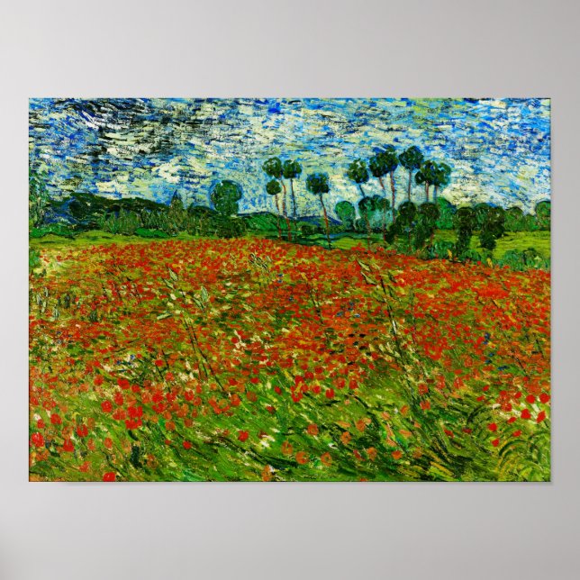 Affiche Van Gogh Field with Poppies (F636) Fine Art (Devant)