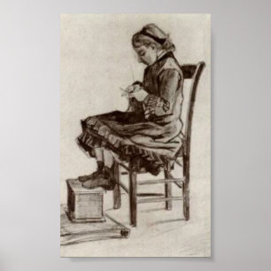 Affiche Van Gogh - Fille assise, Tricot