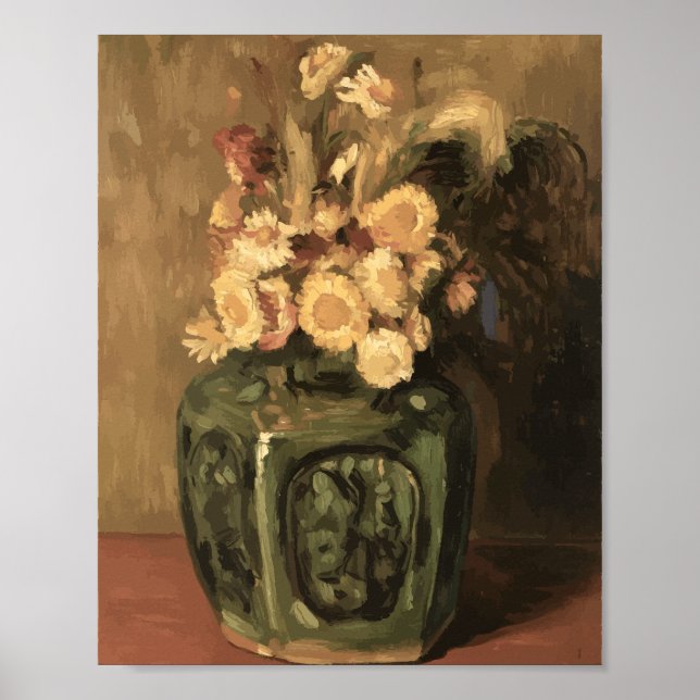 Affiche Van Gogh Ginger Jar with Chrysanthemums  (Devant)