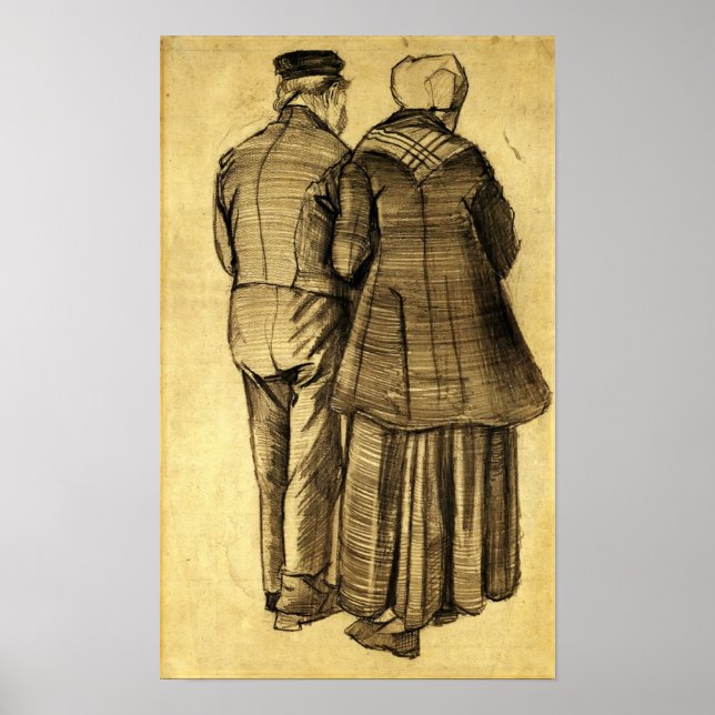 Affiche Van Gogh - Homme et femme vus du dos (Devant)