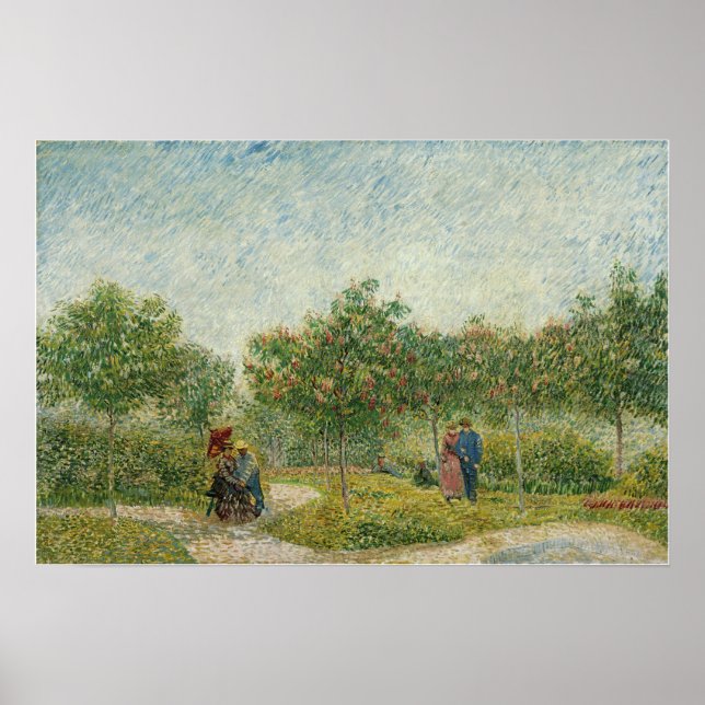 Affiche Van Gogh - Jardin À Montmartre Avec Amoureux (Devant)