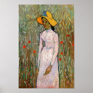 Affiche Van Gogh, Jeune Fille Debout ; Fond de Blé