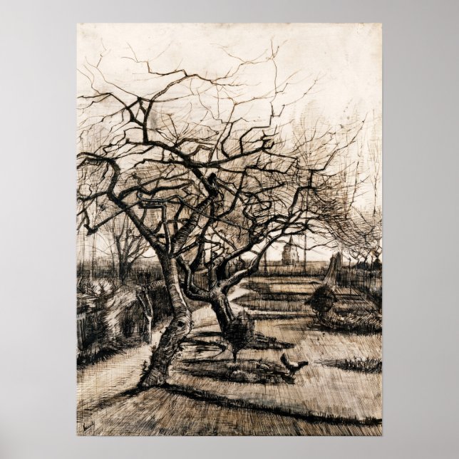 Affiche Van Gogh - Le Jardin Du Parsonage Nuenen En Hiver (Devant)