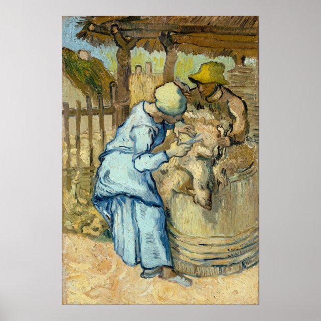 Affiche Van Gogh - Le Mouton-Shearer (Après Millet) (Devant)
