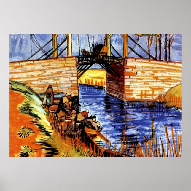 Affiche Van Gogh - Le pont des Langlois à Arles (Devant)