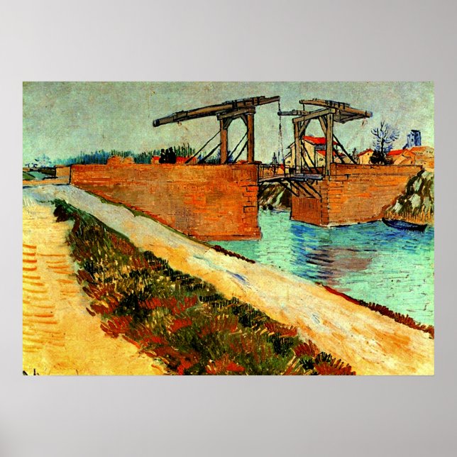 Affiche Van Gogh - Le pont des Langlois avec la route (Devant)