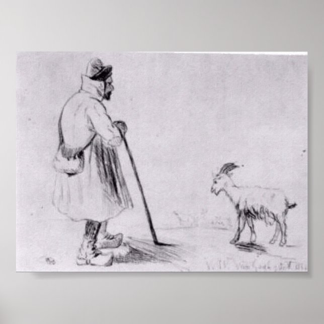 Affiche Van Gogh - Le troupeau de chèvres (Devant)