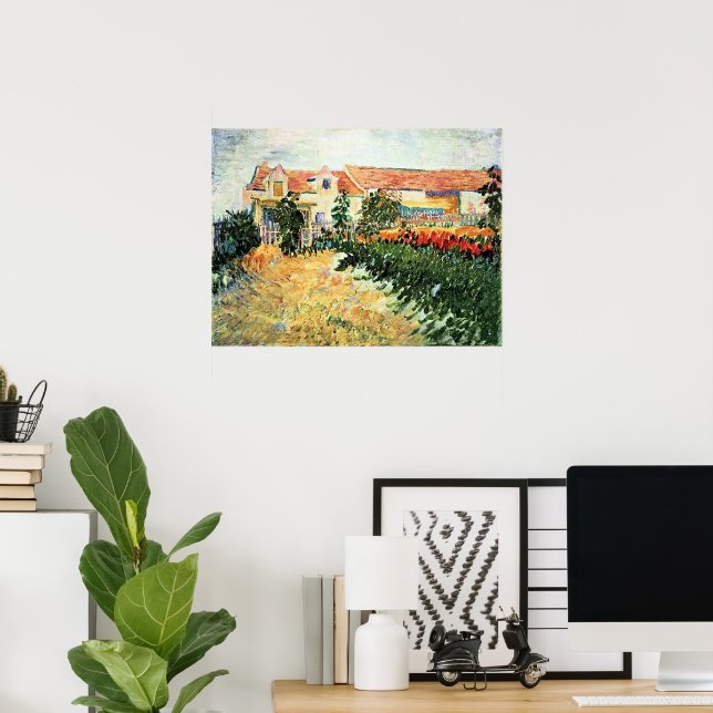 Affiche Van Gogh - Maison aux Tournesols (Bureau à domicile)